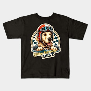 Golden Retriever car racer 2 Kids T-Shirt